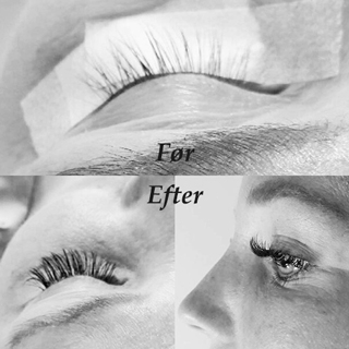 Før og efter billeder Eyelash Extension København wellnesskompagniet